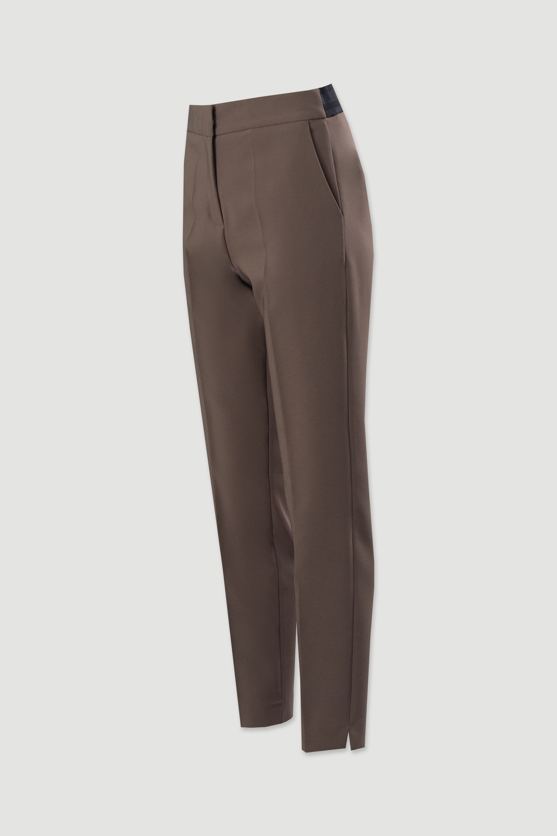 Classic high-waisted trousers with elastic belt detail