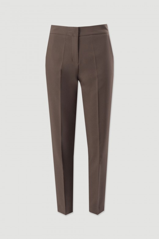 Pantaln clsico de tiro alto con detalle de cinturn elstico