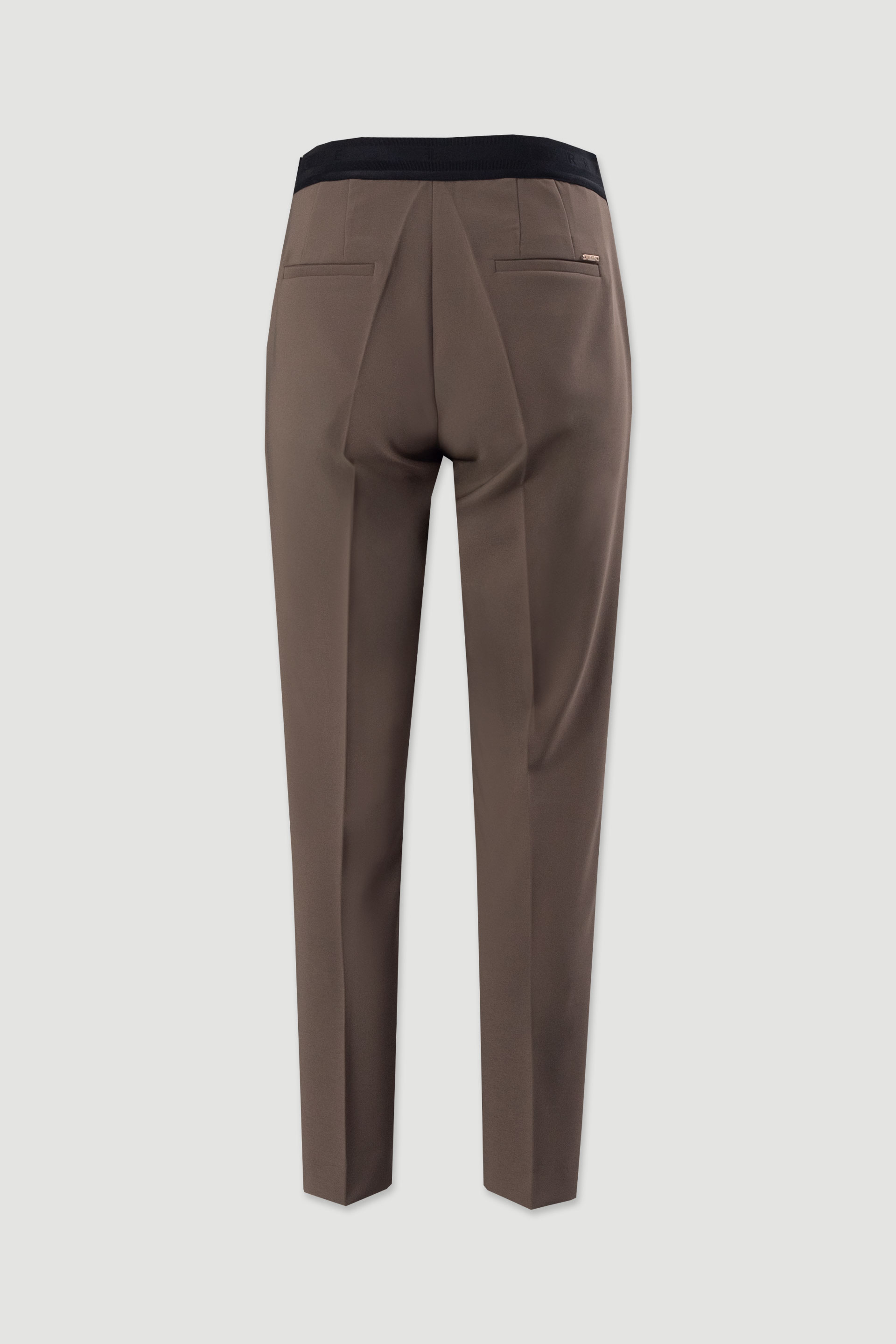 Classic high-waisted trousers with elastic belt detail
