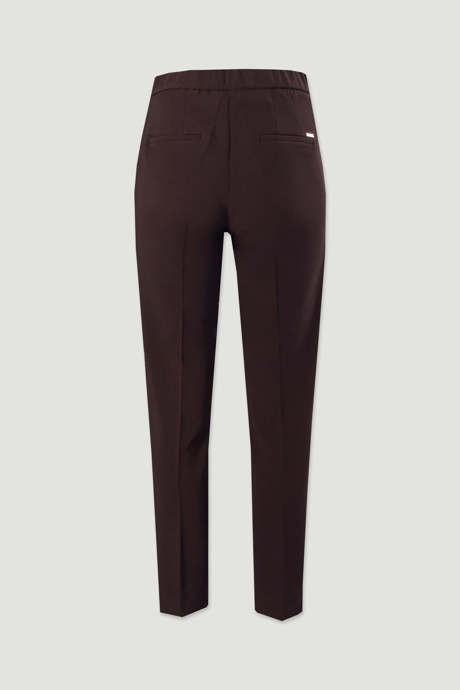 High-waisted classic trousers with elastic detail