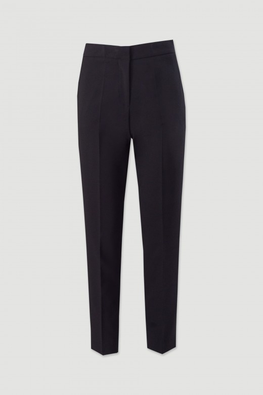 Pantaln clsico de tiro alto con detalle elstico
