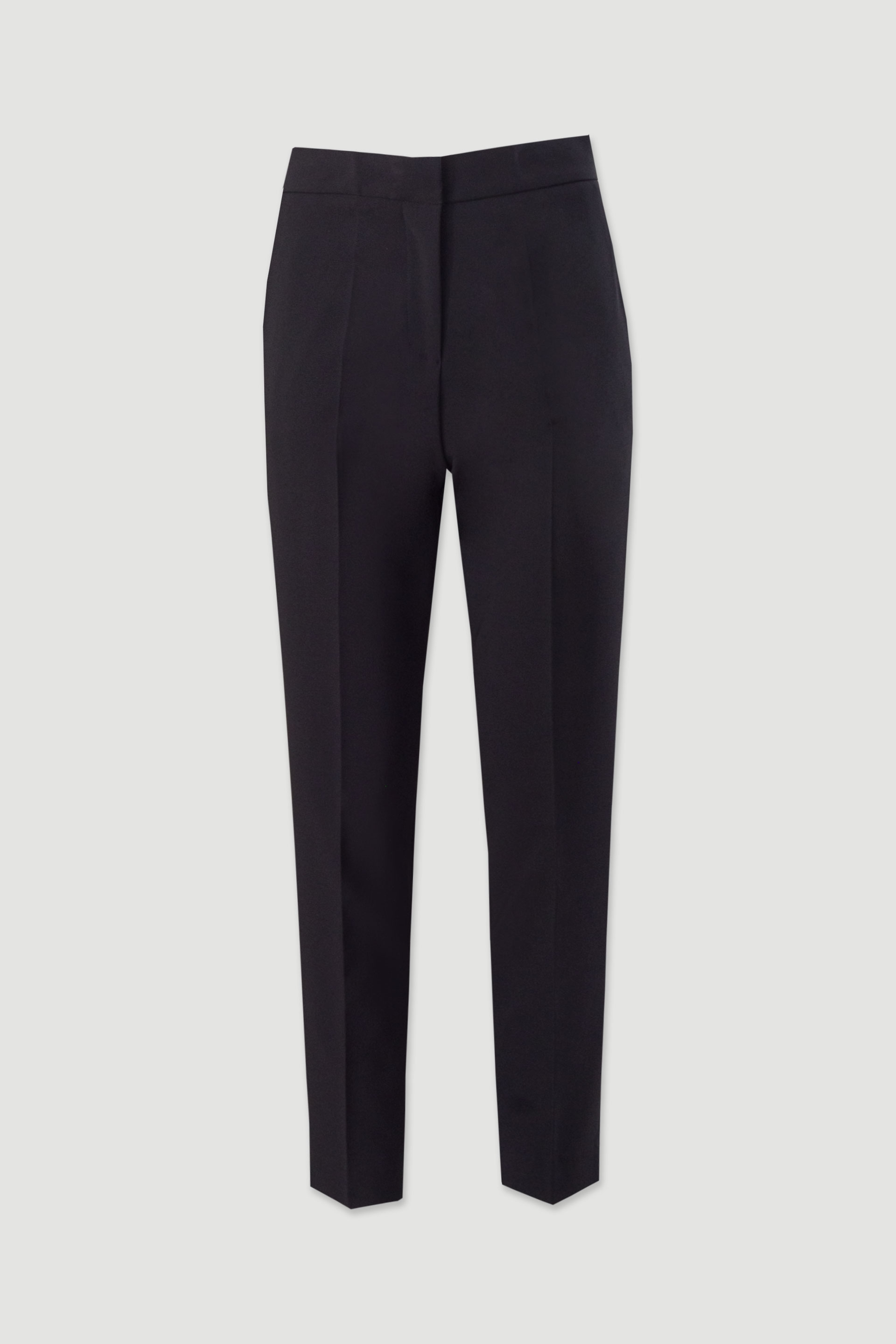 High-waisted classic trousers with elastic detail