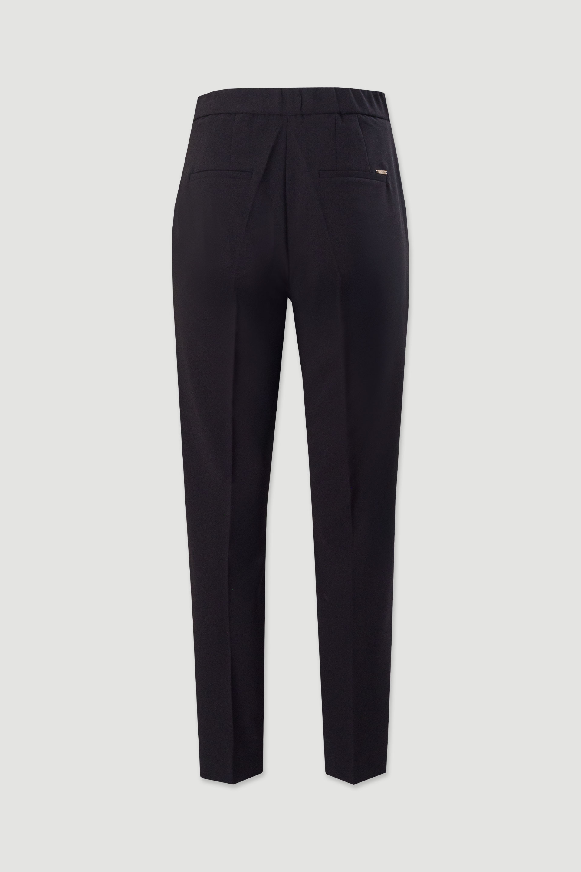 High-waisted classic trousers with elastic detail