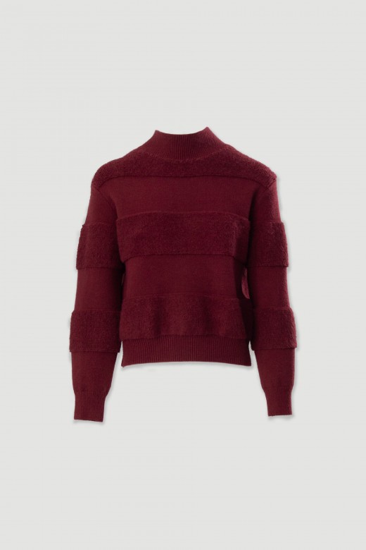 Jersey de punto con detalle efecto borreguito