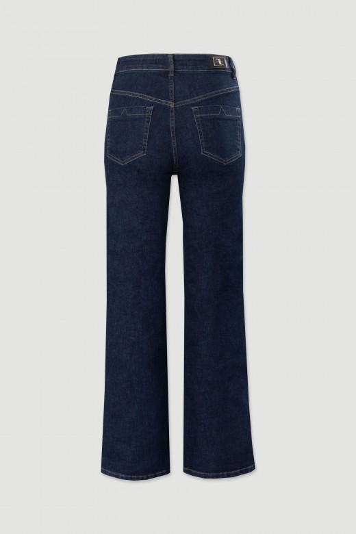 Jean en coton avec fente sur la jambe