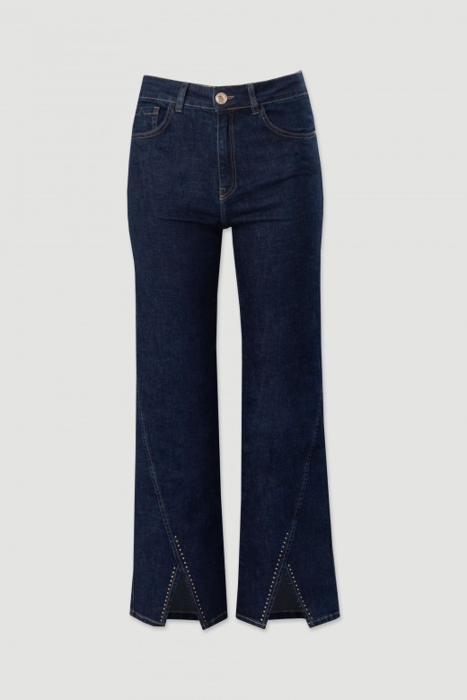 Jean en coton avec fente sur la jambe