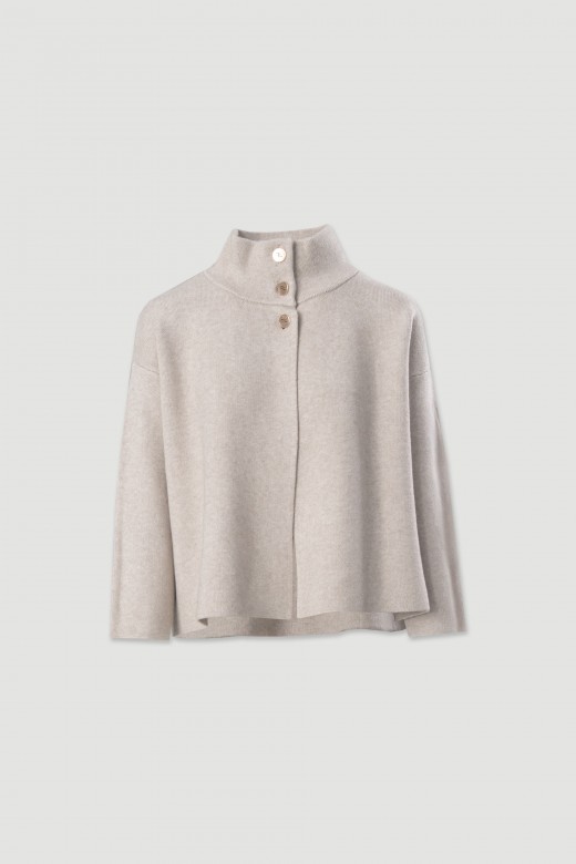 Cardigan en maille avec col montant