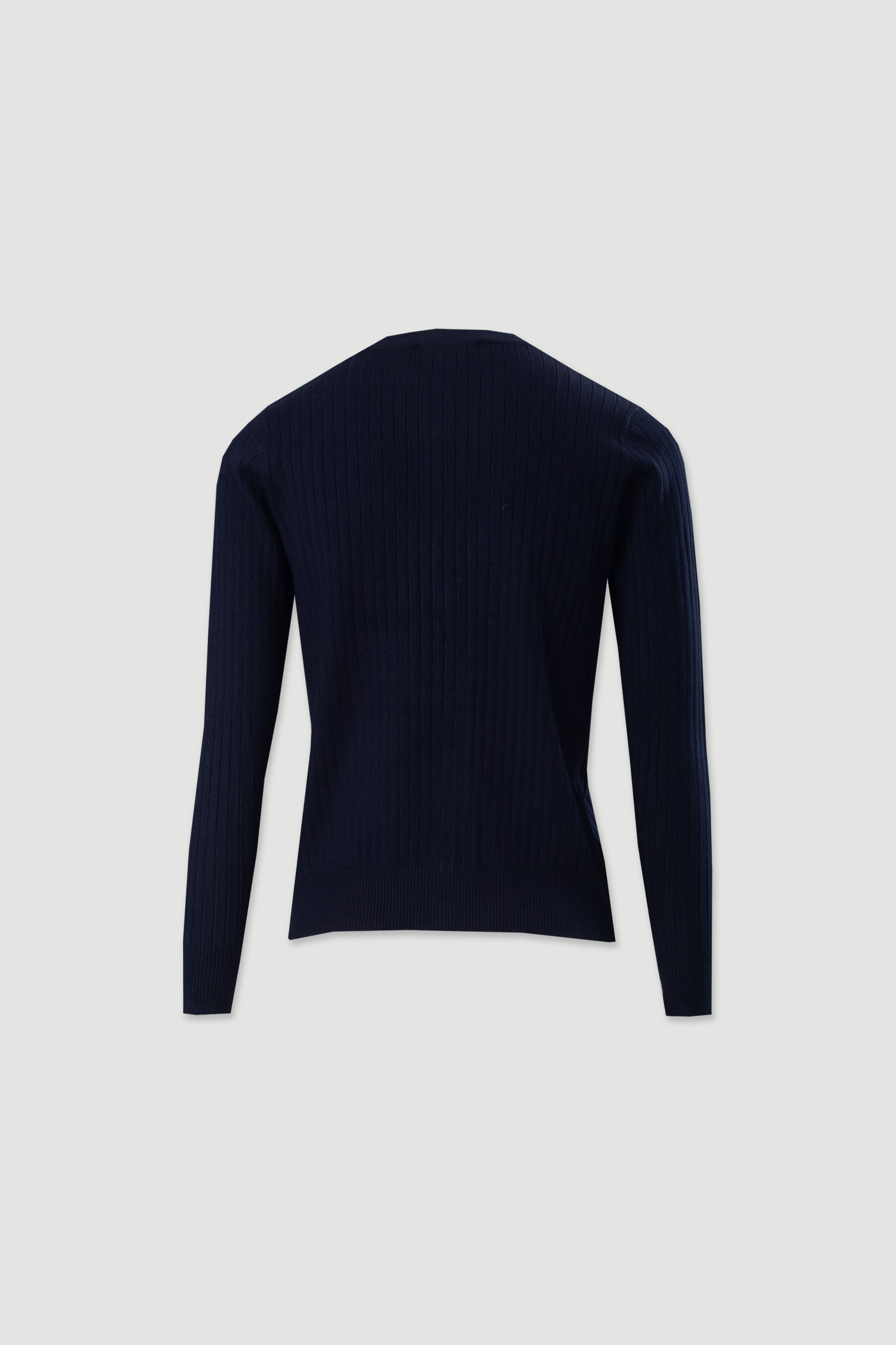 Ribbed knit cardigan with v-neckline