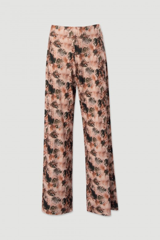 Pantaln de punto estampado con detalle de canal