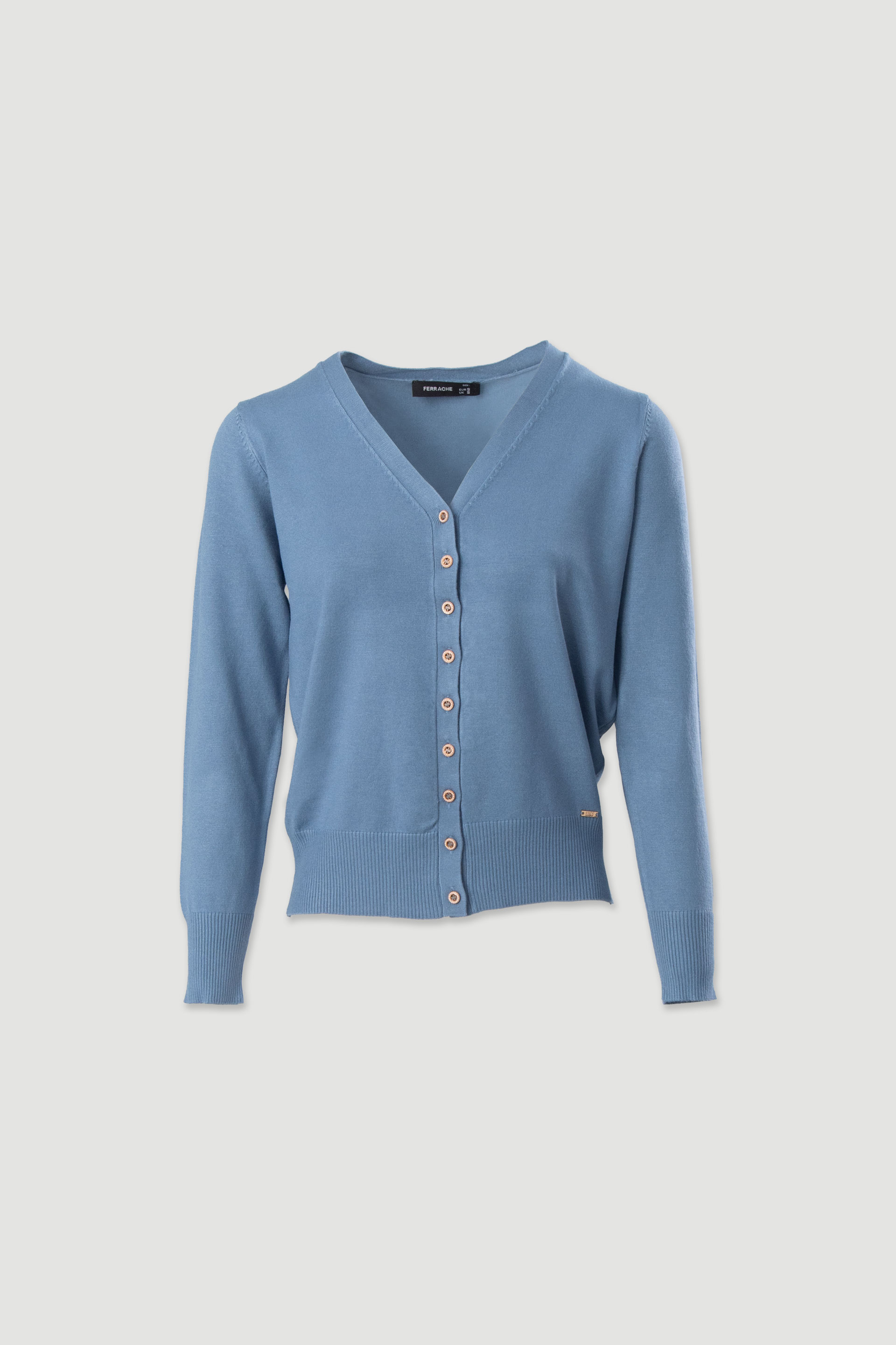 Basic knit cardigan with logo buttons