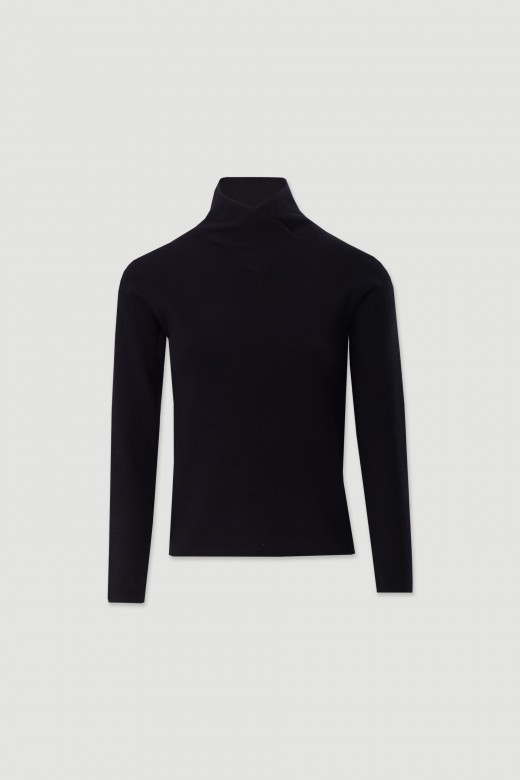 Pull en maille avec col crois