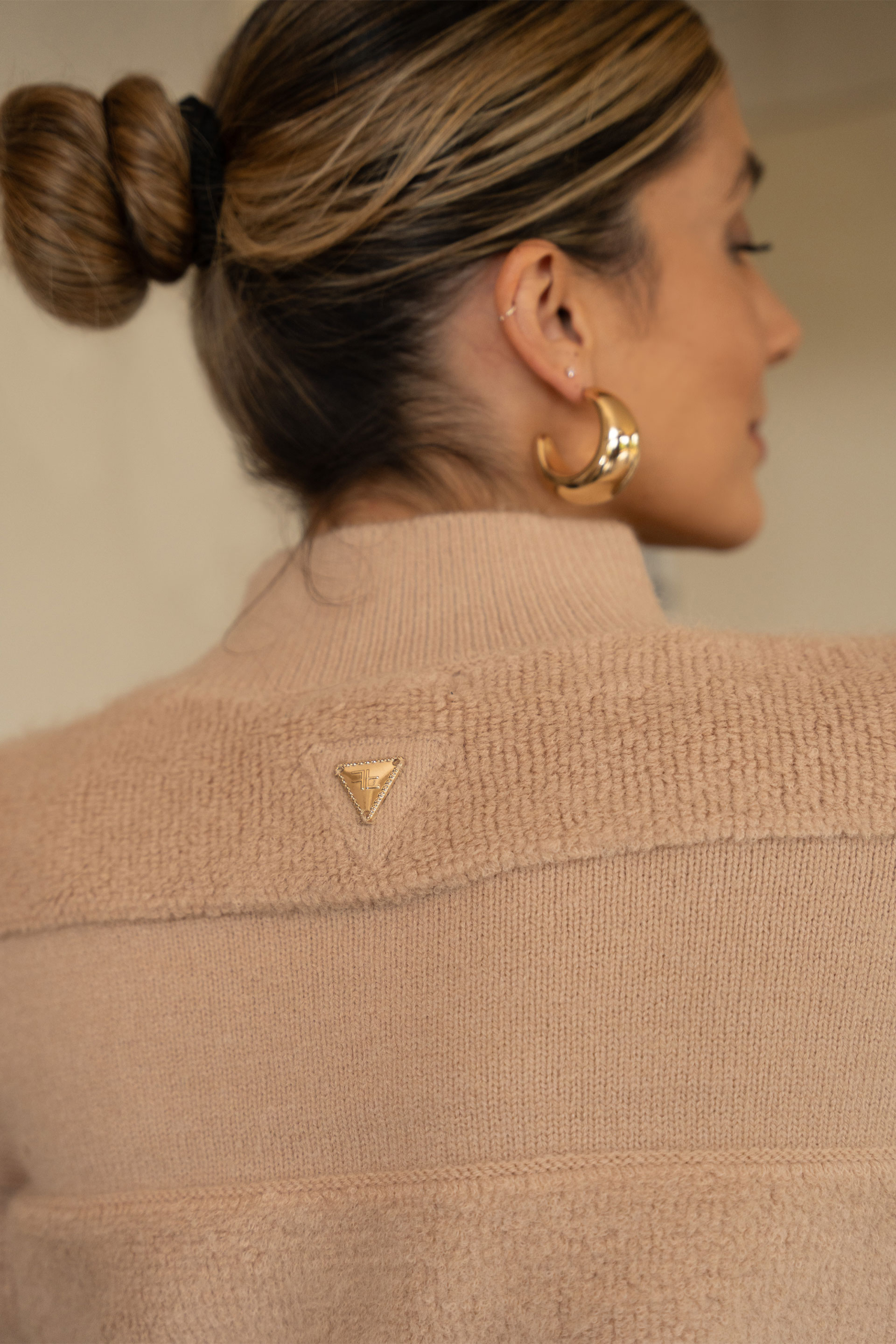 Jersey de punto con detalle efecto borreguito