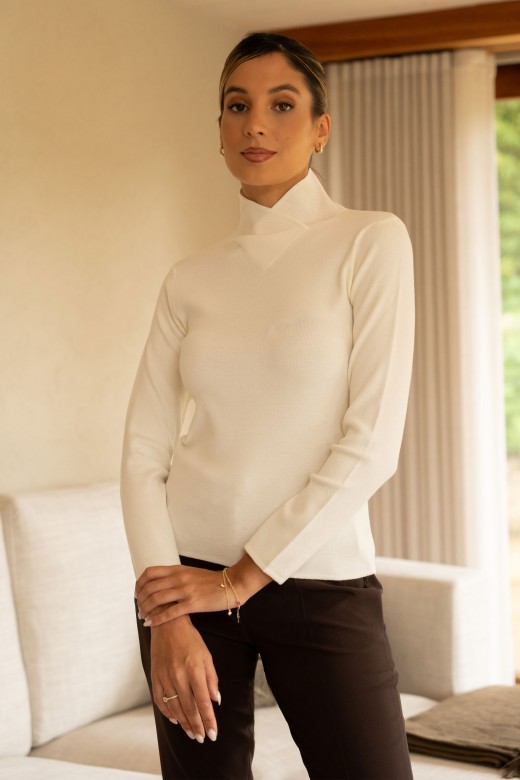 Pull en maille avec col crois