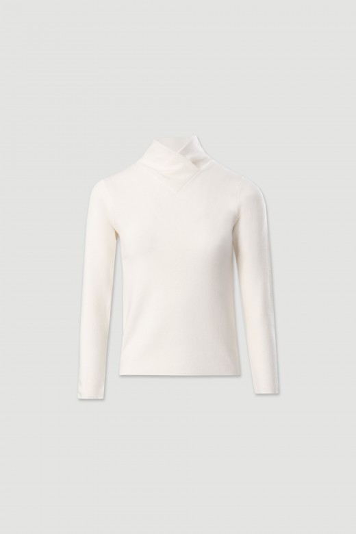 Pull en maille avec col crois
