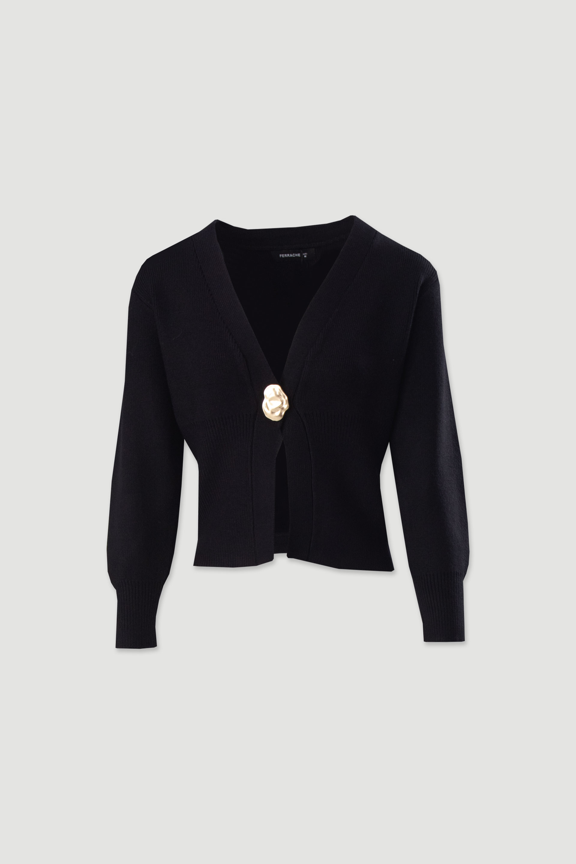 Cárdigan de punto con botón dorado