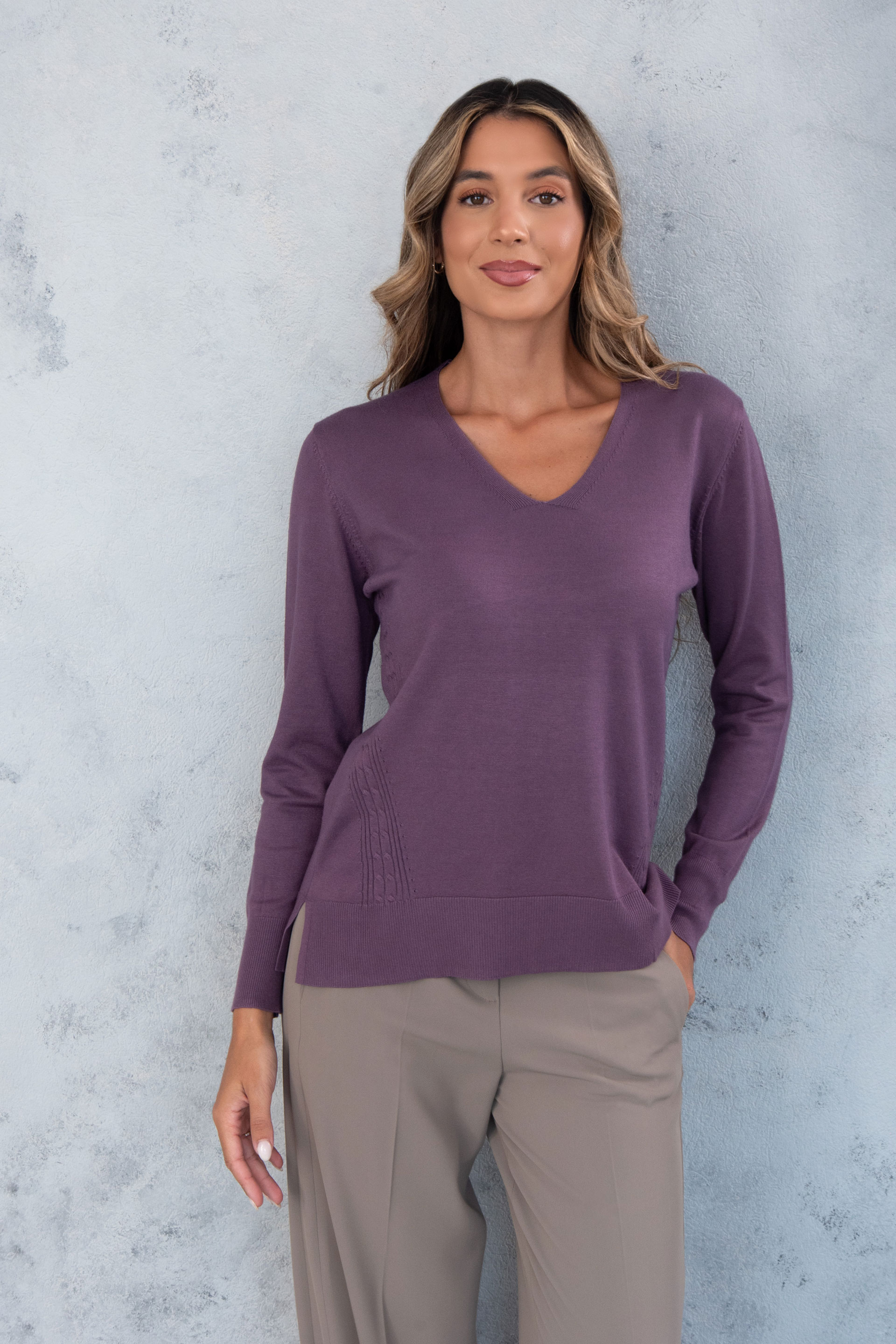 Túnica de malha com decote em v