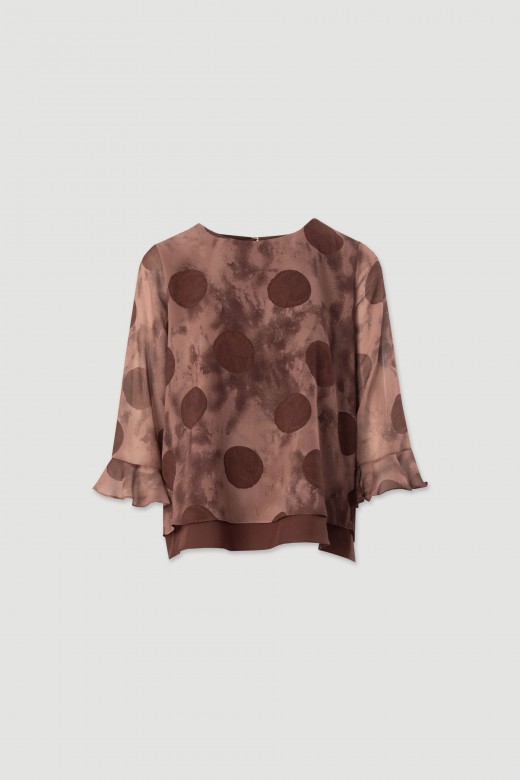 Blouse imprime  manches volantes