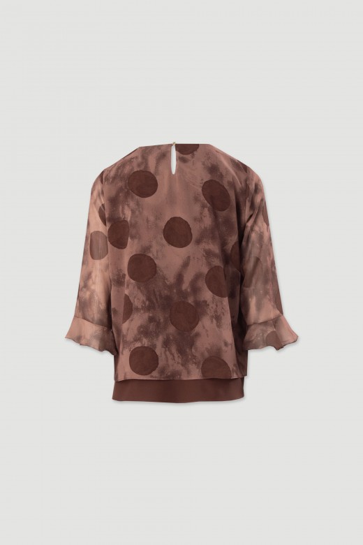 Blouse imprime  manches volantes