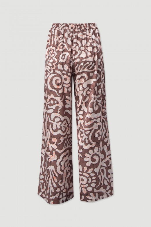 Pantaln fluido estampado con pinzas