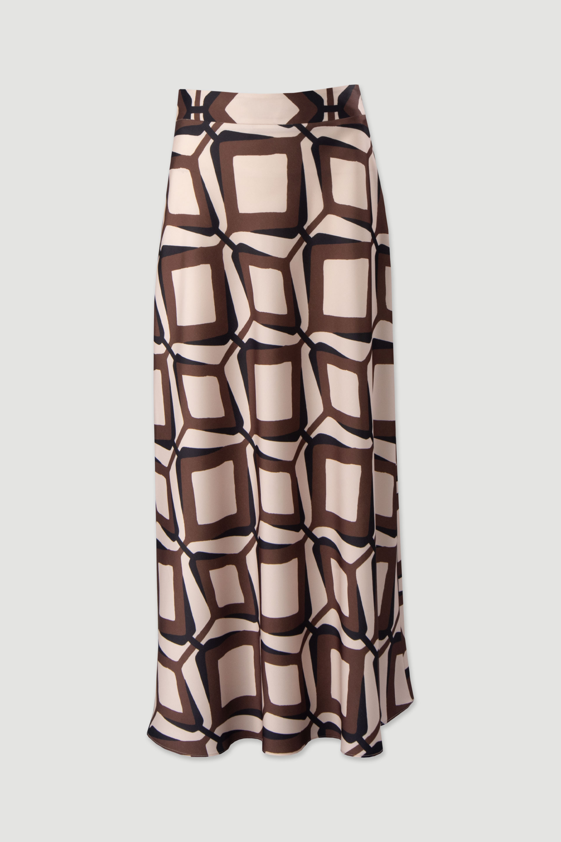 Saia acetinada comprida estampada