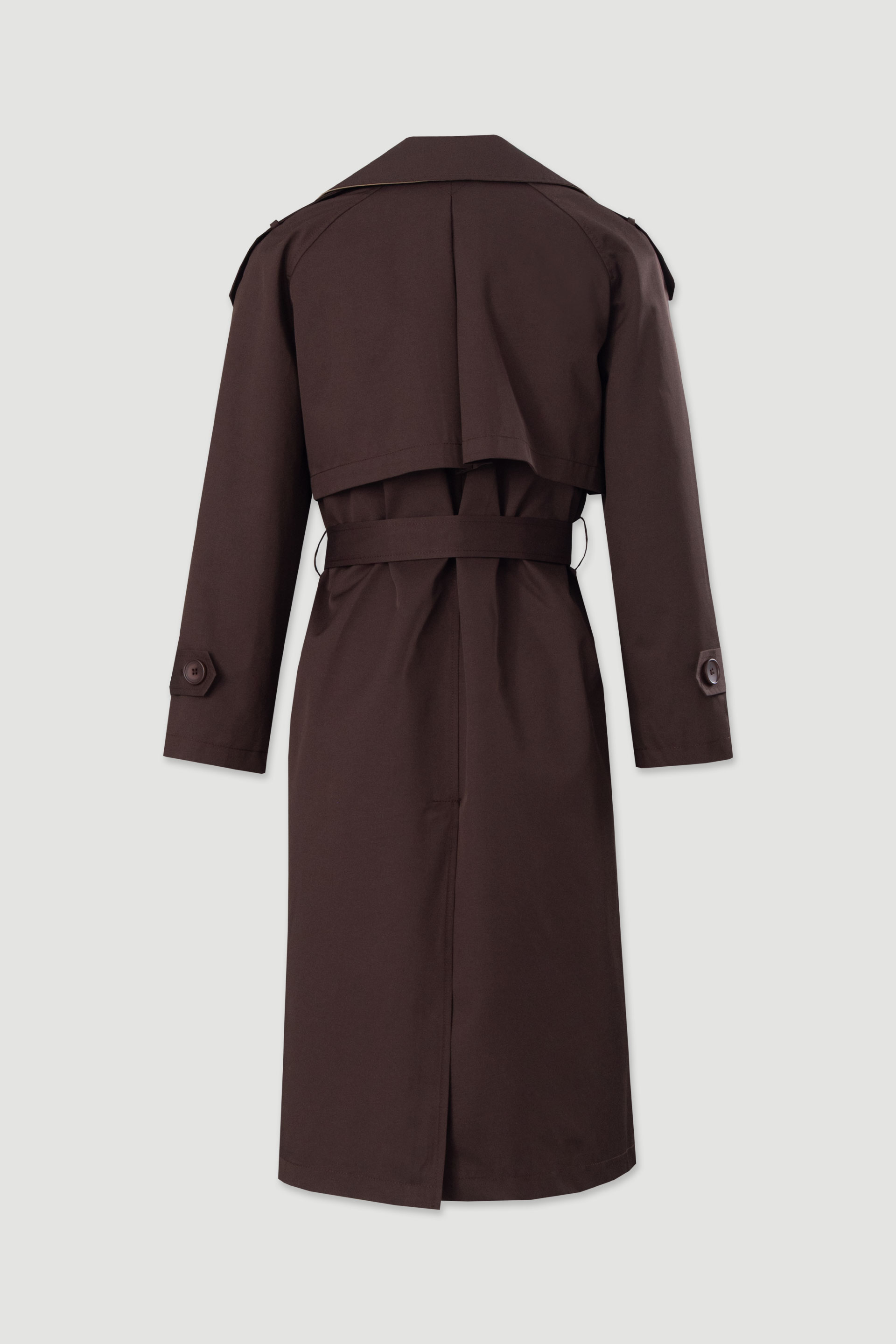 Gabardina larga clásica con cinturón