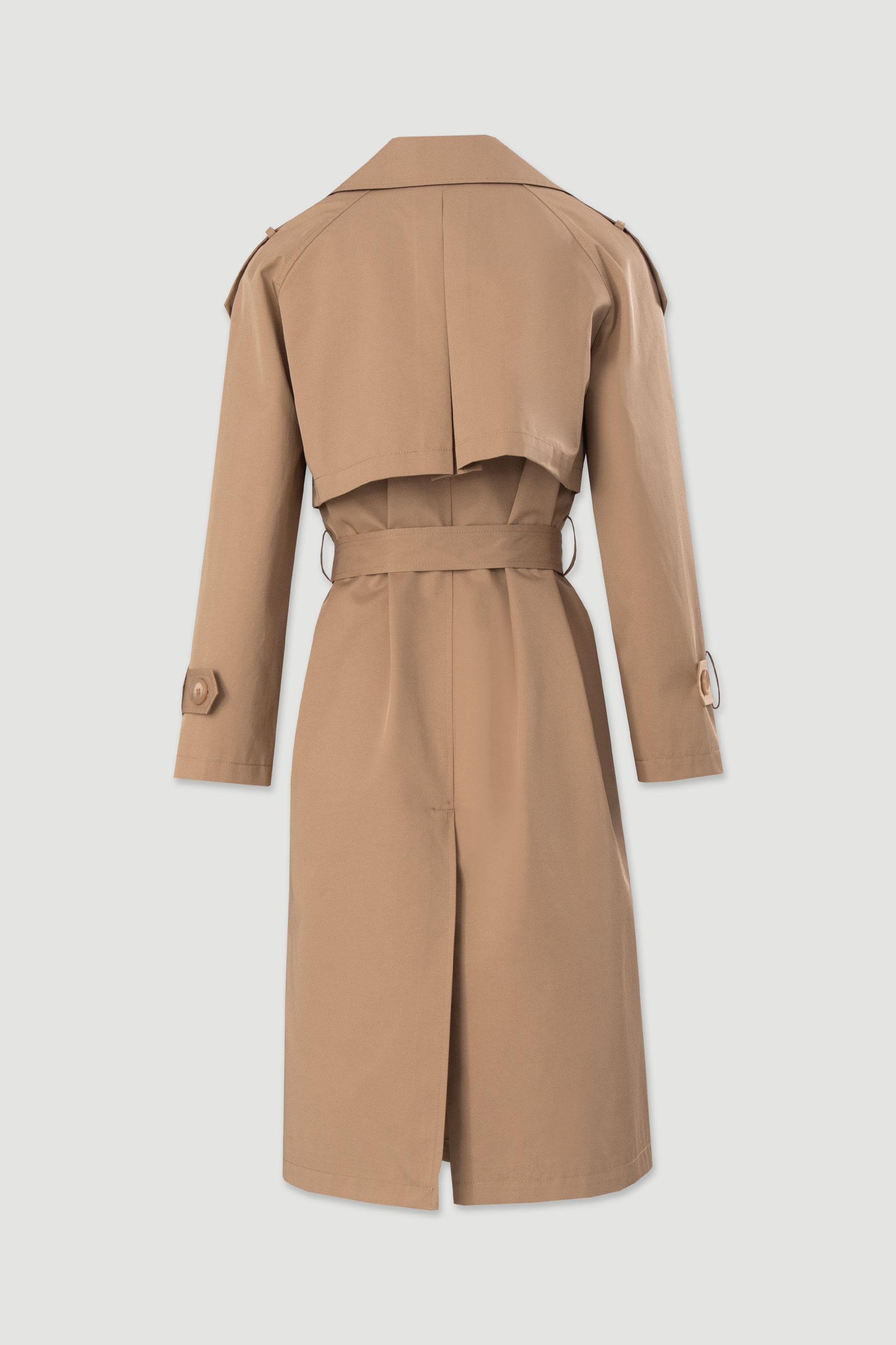 Gabardina larga clásica con cinturón