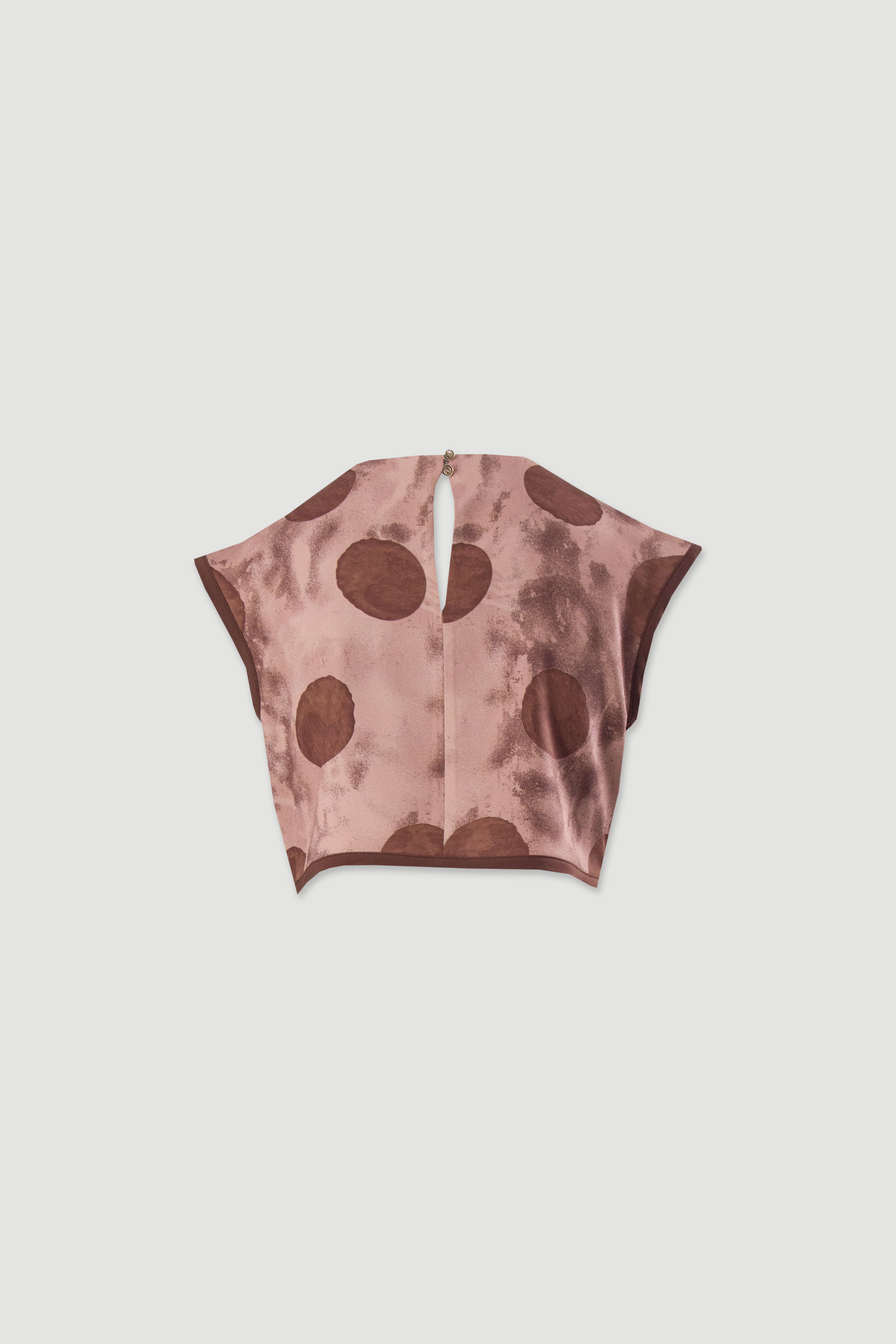 Top court imprimé à encolure ronde