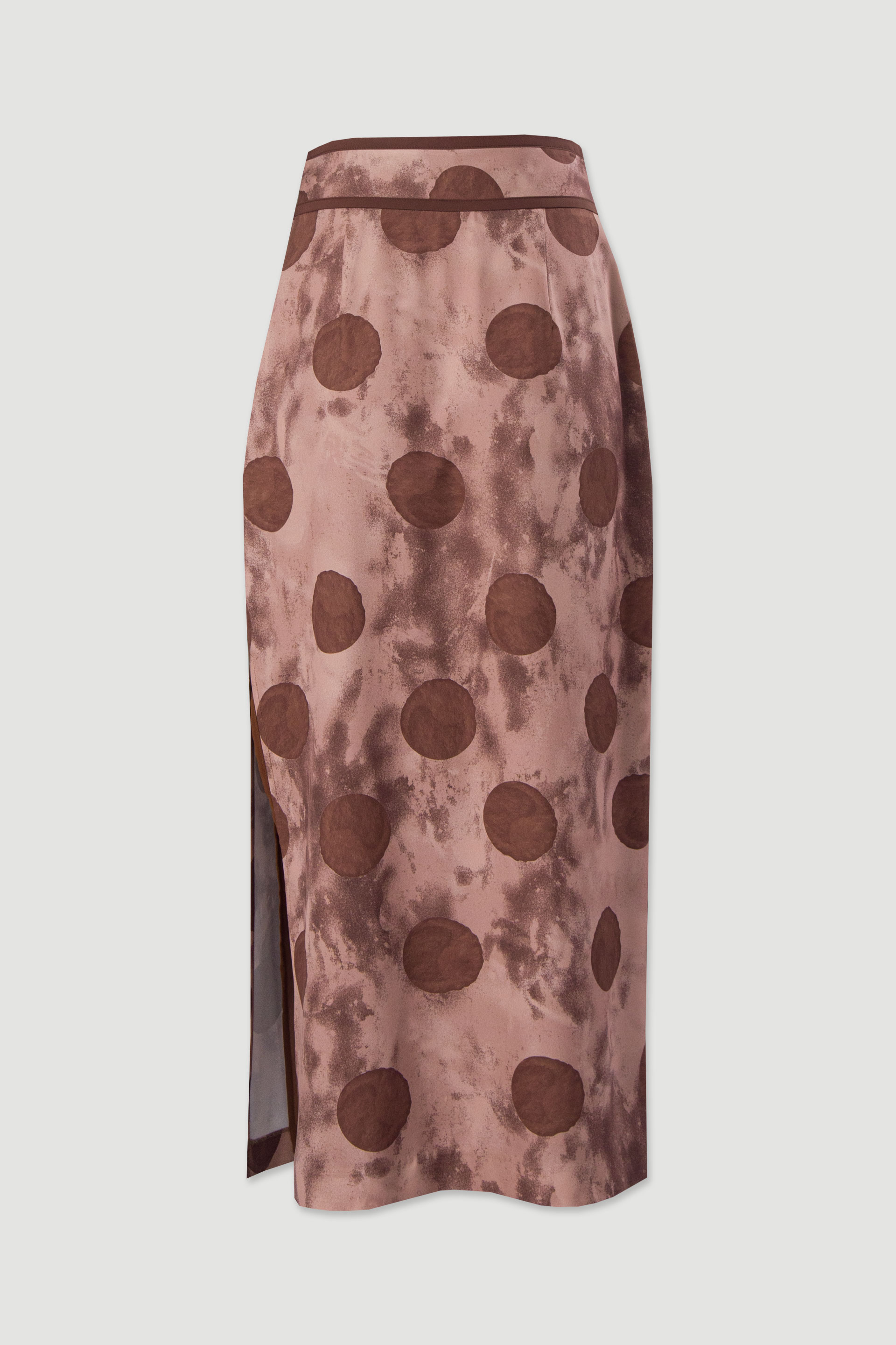 Falda larga estampada con abertura lateral