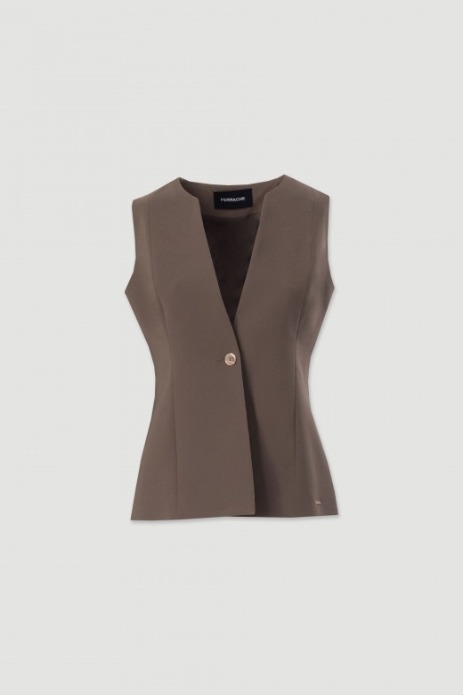 Gilet cintr  dcollet en v