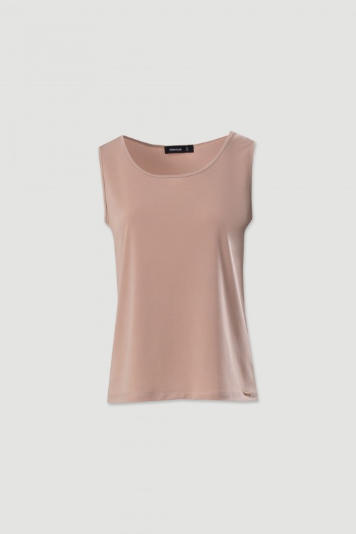 Top basique en maille avec encolure ronde