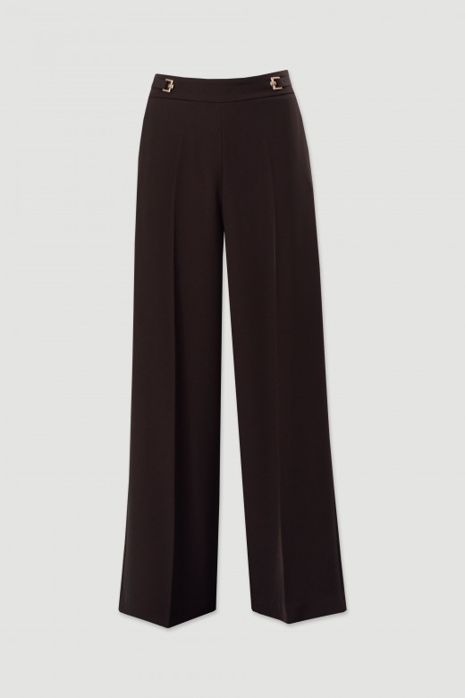 Pantaln wide leg con detalle de hebillas