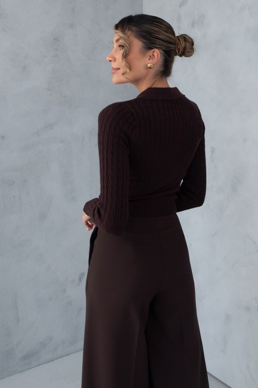 Polo en maille texture