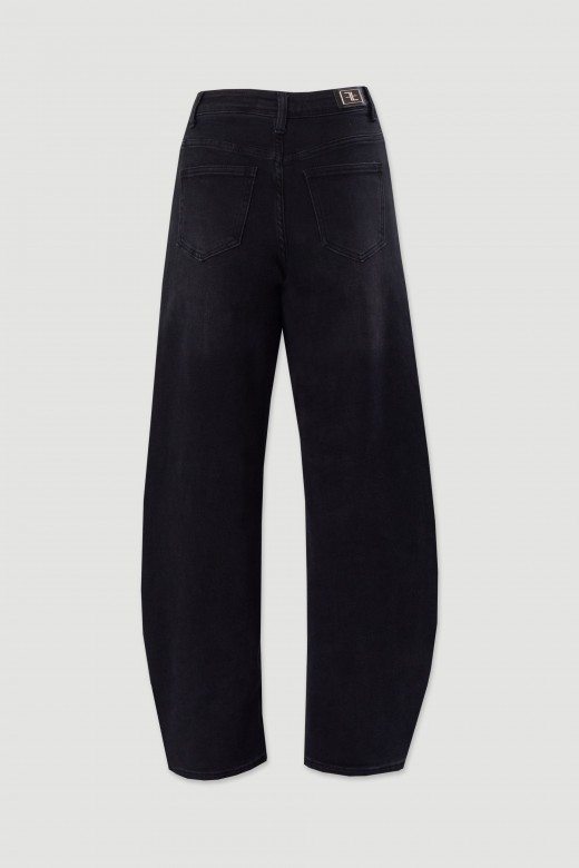 Jean balloon taille haute
