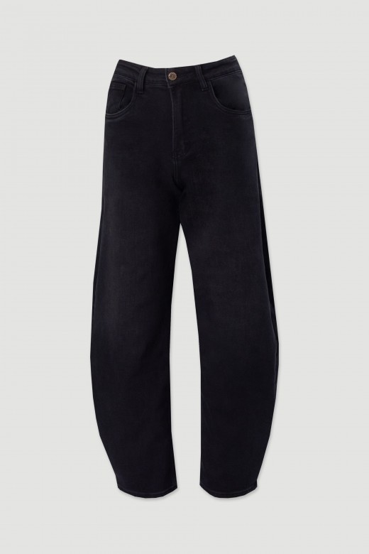 Jean balloon taille haute