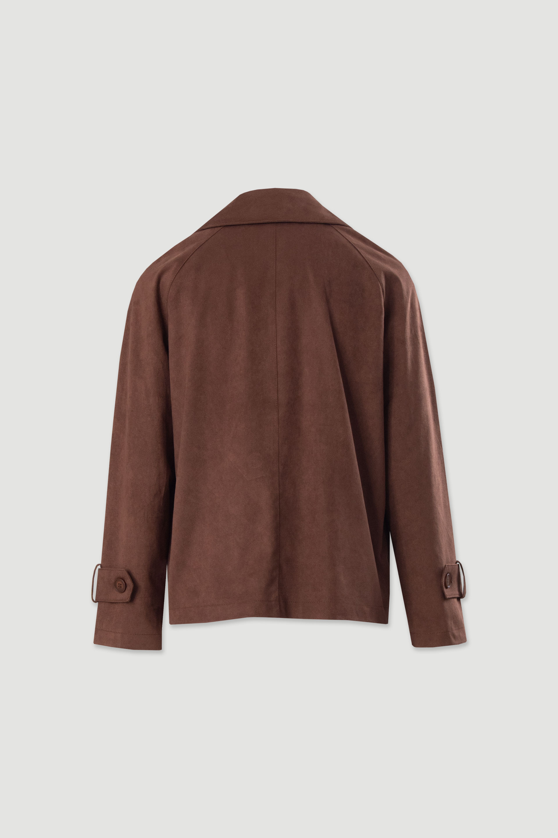 Casaco de trespasse efeito camurça