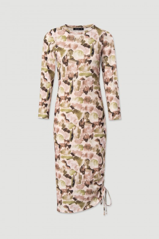 Vestido midi de malha estampado