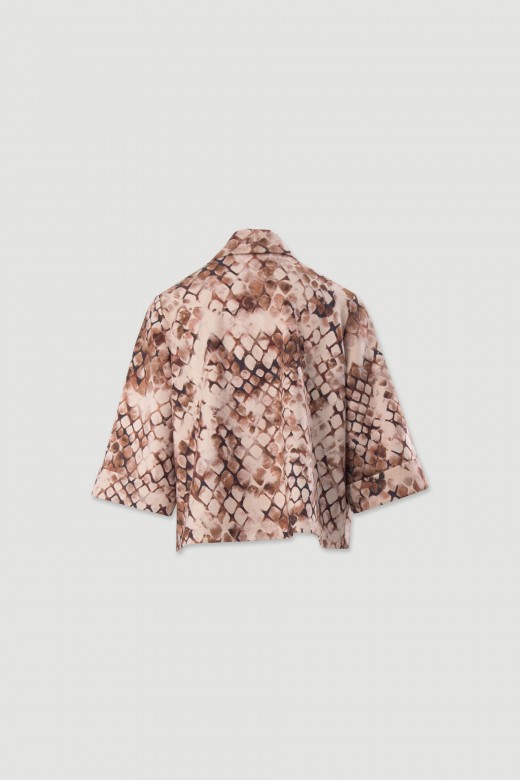 Veste courte ouverte imprime