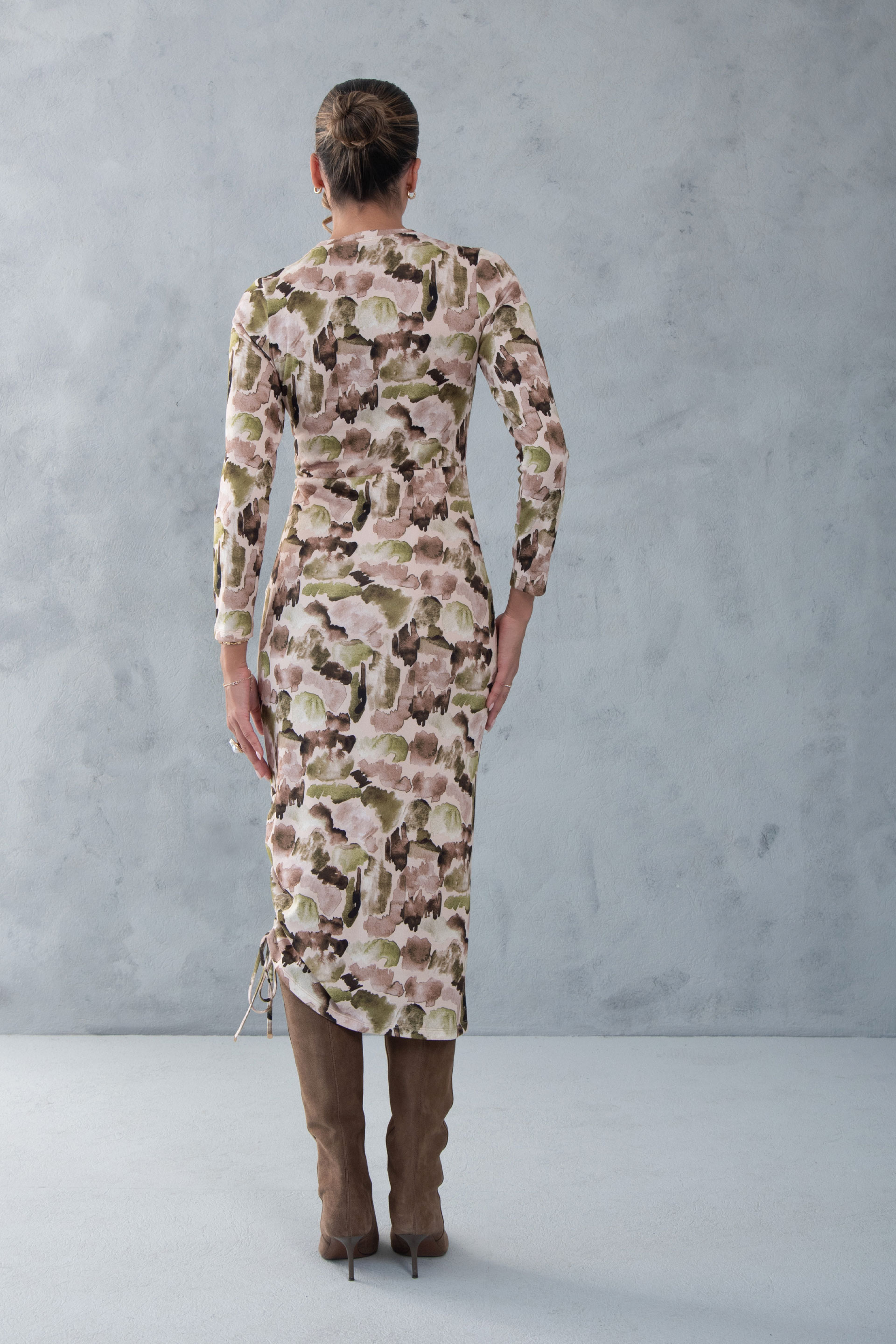 Robe midi imprimée en maille