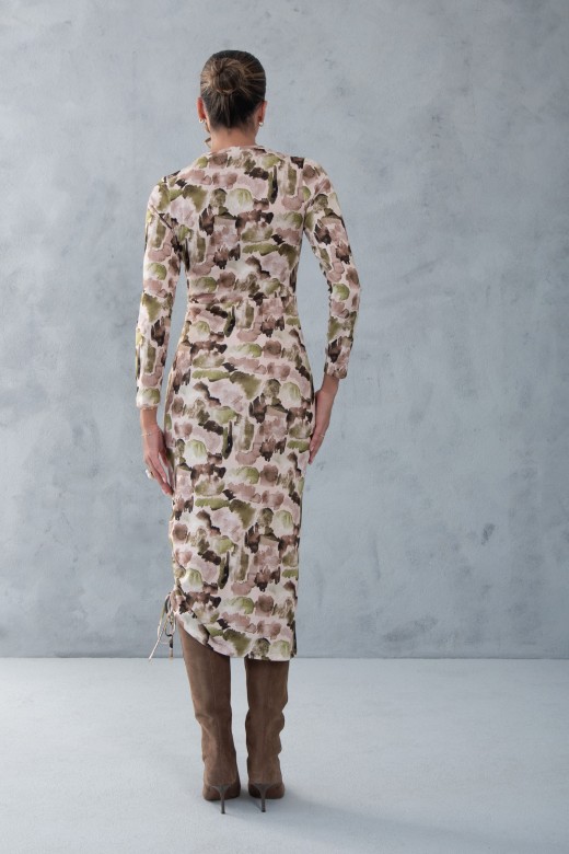Vestido midi de malha estampado