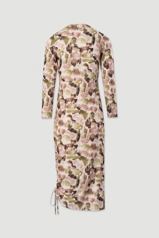 Vestido midi de malha estampado