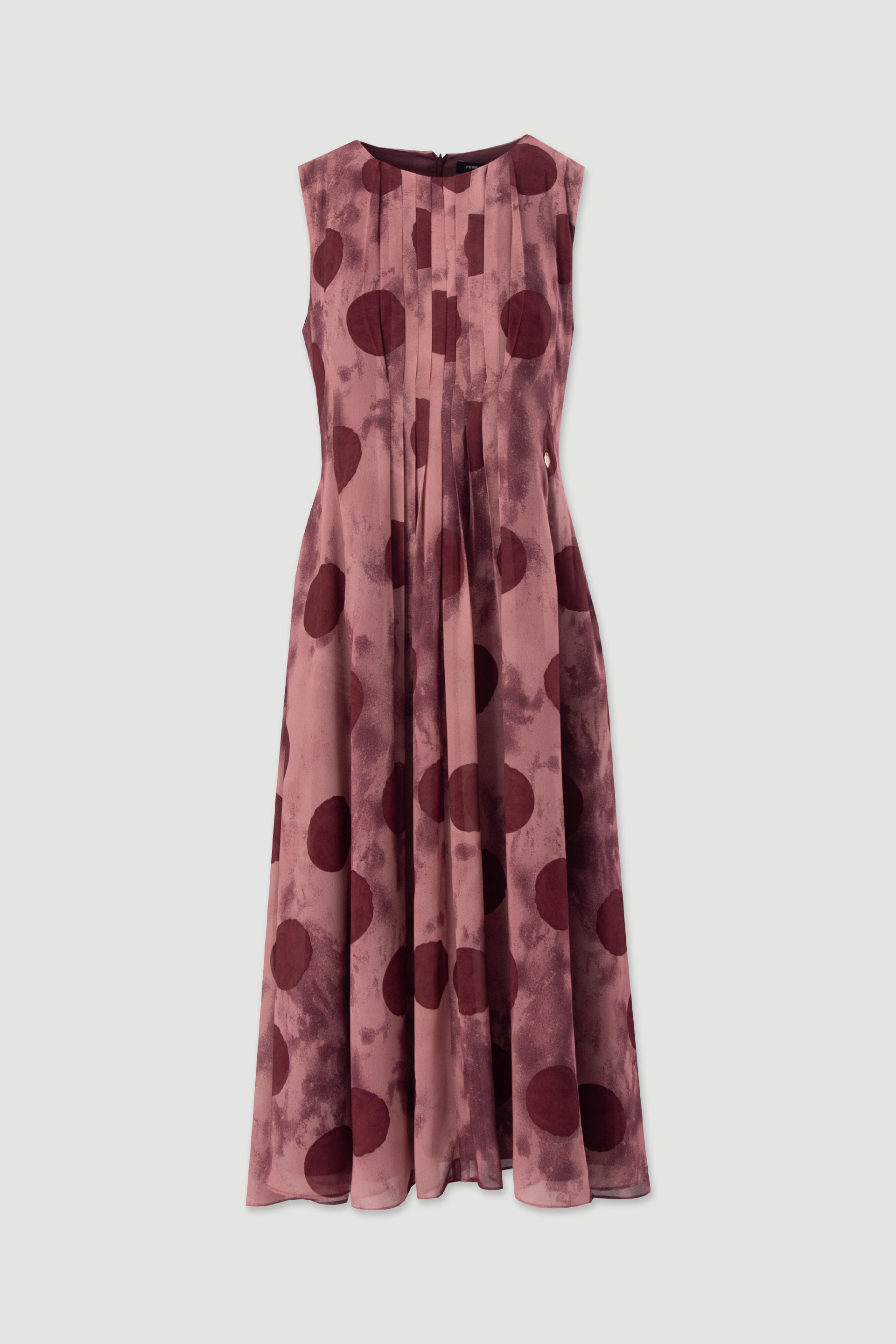 Robe midi imprimée avec détail de plis