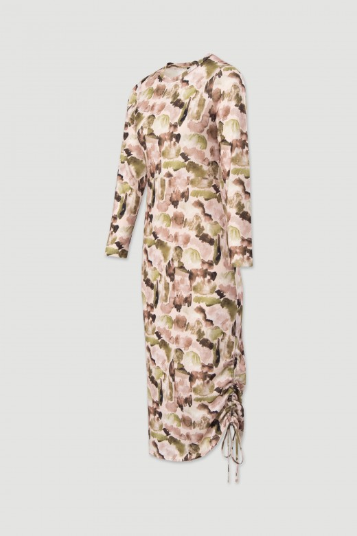 Vestido midi de malha estampado
