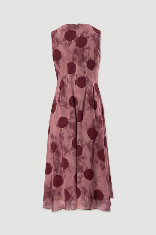 Robe midi imprime avec dtail de plis