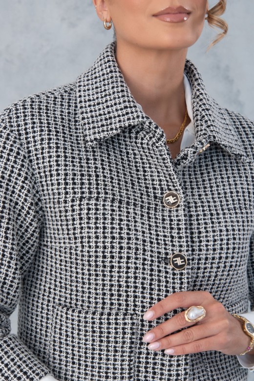 Veste courte structure en tweed