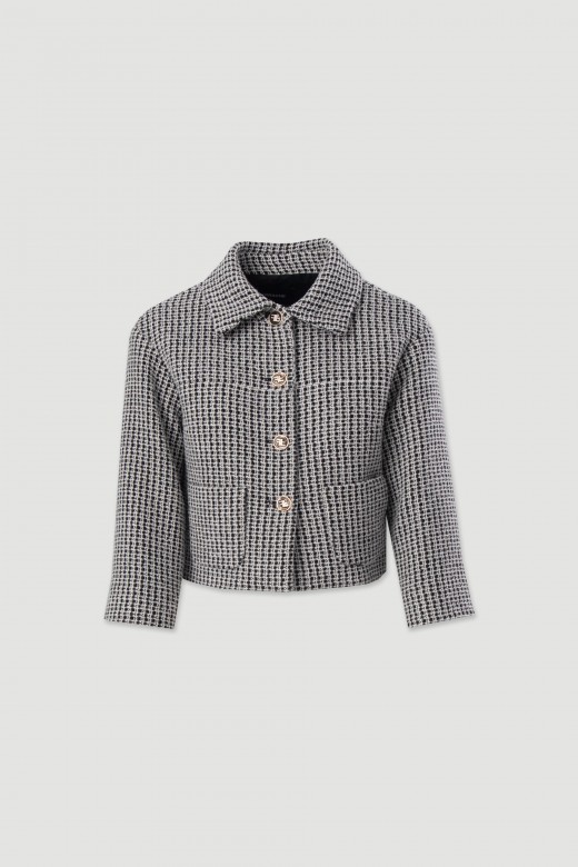 Veste courte structure en tweed