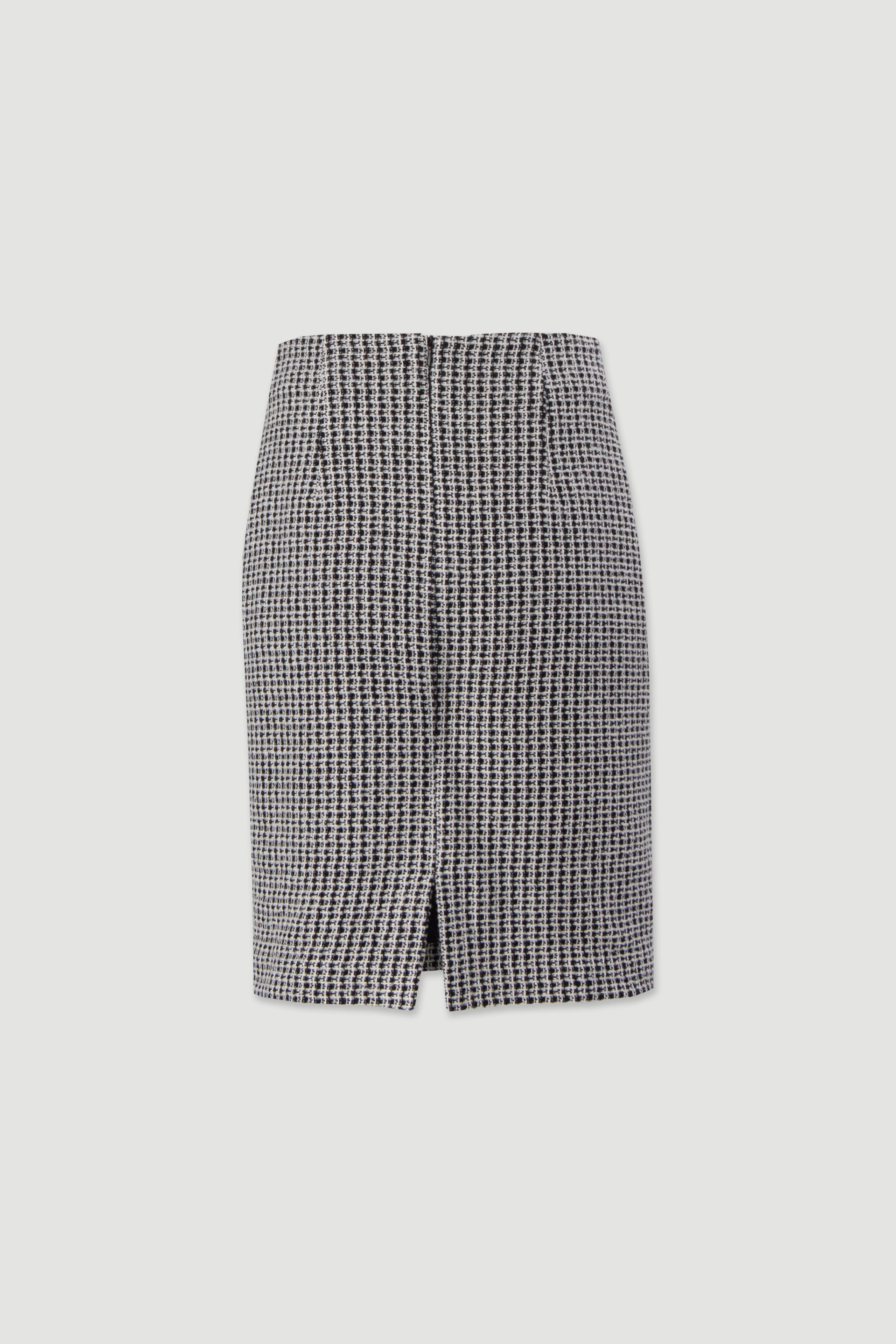 Structured tweed fabric skirt