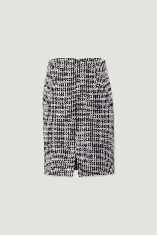 Jupe structure en tissu tweed