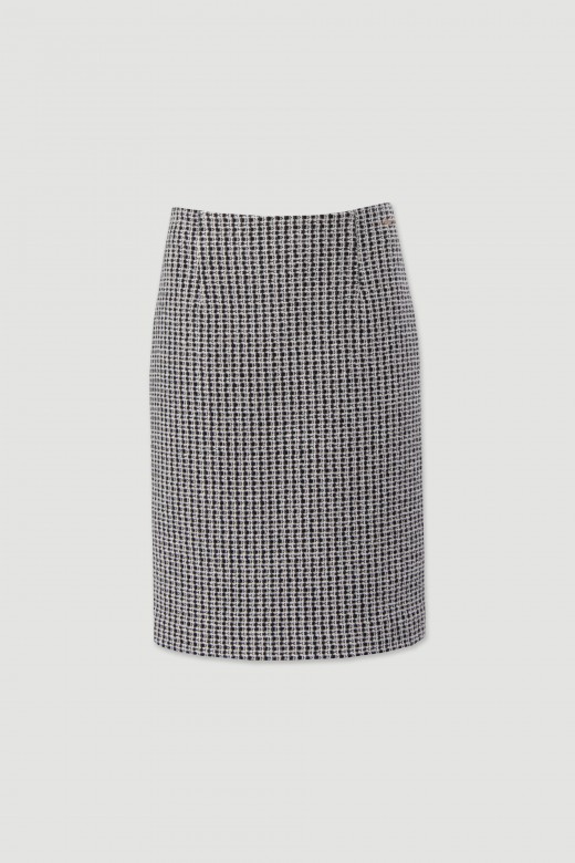 Jupe structure en tissu tweed