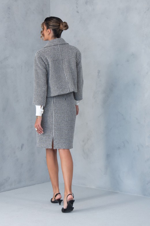 Veste courte structure en tweed