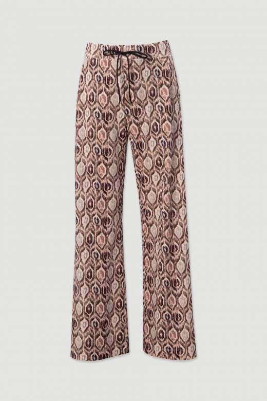 Pantaln de tejido de terciopelo estampado